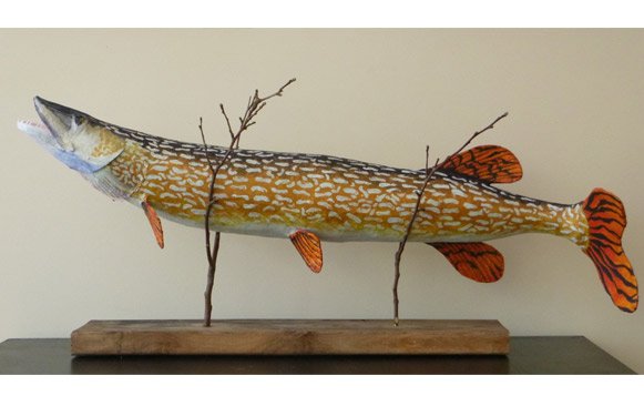 Northern pike, papier mache, 40pc